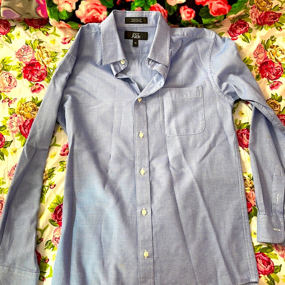 Nordstrom Kids size 16 dress shirt blue